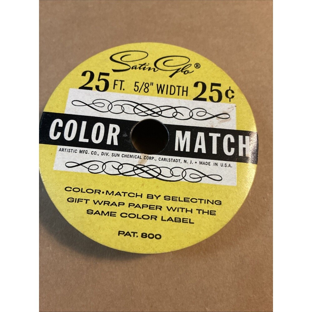 VINTAGE Satin Glo 5/8" wide Yellow RIBBON Spool MCM Bow Making